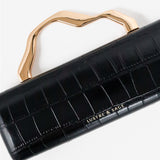 Celeste Croc Clutch in Black