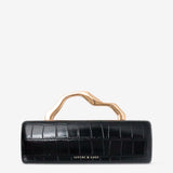 Celeste Croc Clutch in Black