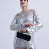 Celeste Croc Clutch in Black