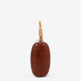 Celeste Croc Clutch in Brown