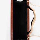Celeste Croc Clutch in Black