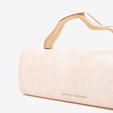 Celeste Croc Clutch in Cream