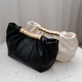 Aura Gathered Clutch Bag in Cream