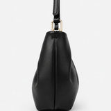 Aura Gathered Clutch Bag in Black