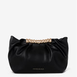 Aura Gathered Clutch Bag in Black
