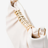 Aura Gathered Clutch Bag in Cream