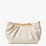 Aura Gathered Clutch Bag in Cream