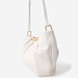 Aura Gathered Clutch Bag in Cream
