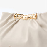 Aura Gathered Clutch Bag in Cream
