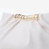 Aura Gathered Clutch Bag in Cream