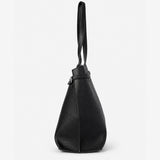 Mila Buckle Tote Bag in Black