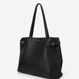 Mila Buckle Tote Bag in Black
