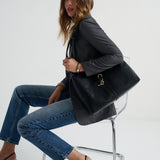 Carmella Slouchy Shoulder Bag in Black