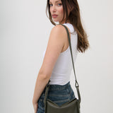 Jesselle Curve Shoulder Bag in Olive