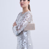 Enna Crystal Satin Clutch