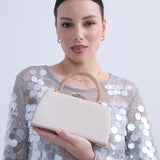 Nuvia Duo Top Handle Clutch Bag in Gold