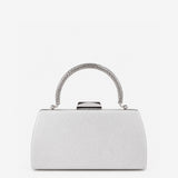 Nuvia Duo Top Handle Clutch Bag in Silver