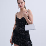 Nuvia Duo Top Handle Clutch Bag in Silver