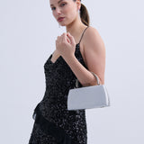 Nuvia Duo Top Handle Clutch Bag in Silver