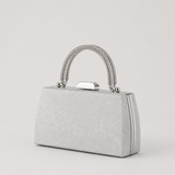 Nuvia Duo Top Handle Clutch Bag in Silver