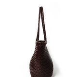 Alba Woven Wide Tote Bag in Brown