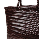 Alba Woven Wide Tote Bag in Brown