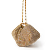 Veneto Crystal Wristlet Bag in Gold