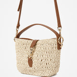 Jolie Multiway Mini Straw Bag in Beige
