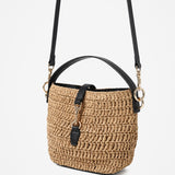 Jolie Multiway Mini Straw Bag in Tan