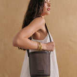Maeva Mini Bucket Bag in Brown