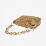 Reverie Metallic Beaded Chain Bag in Gold