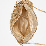 Reverie Metallic Beaded Chain Bag in Gold