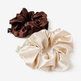 Dulcet Satin Scrunchies in Macchiato - 2 Pack