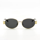 L&S Round Metal Oval Sunglasses in Black