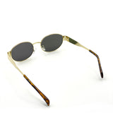 L&S Round Metal Oval Sunglasses in Black