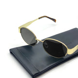 L&S Round Metal Oval Sunglasses in Black