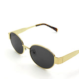 L&S Round Metal Oval Sunglasses in Black