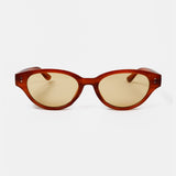 L&S Megan Oval Frame Sunglasses in Tort