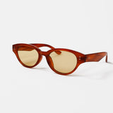 L&S Megan Oval Frame Sunglasses in Tort
