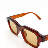 L&S Goutte Angular Sunglasses in Brown