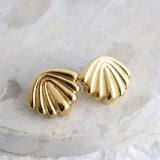 L&S Basic Shell Gold Plated Earrings
