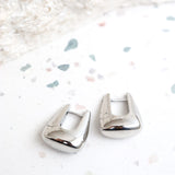 L&S Capri Everyday Hoop Earrings in Silver