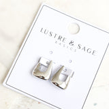 L&S Capri Everyday Hoop Earrings in Silver