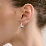 L&S Capri Everyday Hoop Earrings in Silver