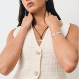 Toro Skinny Open Cuff Sterling Silver Plated Bangle