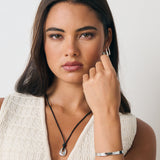 Kaia Rope Charm Necklace in Silver