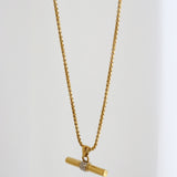 Vivienne T-Bar 18K Gold Plated Necklace