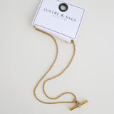 Vivienne T-Bar 18K Gold Plated Necklace