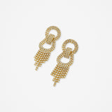 Jemma Statement Diamanté Earrings in Gold