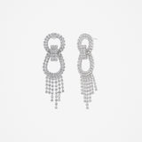 Jemma Statement Diamanté Earrings in Silver